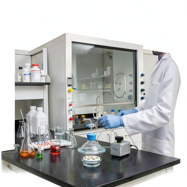 Borosil Glass Vacuum Desiccator XS with Porcelain Plate & PTFE Spindle-4