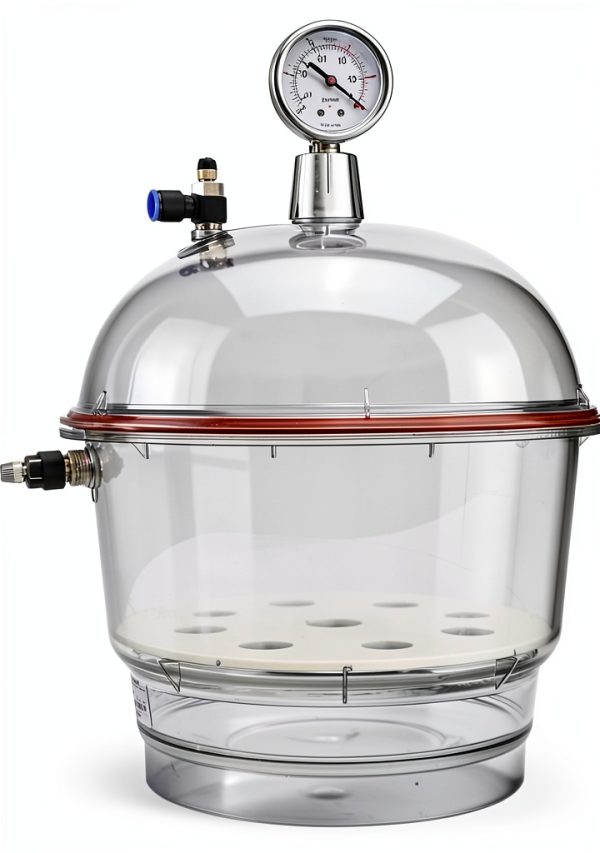 Lab Vacuum Desiccator MiBoce Polycarbonate 150mm Double Valve Jar-1