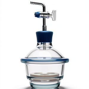 Borosil Glass Vacuum Desiccator XS with Porcelain Plate & PTFE Spindle-0
