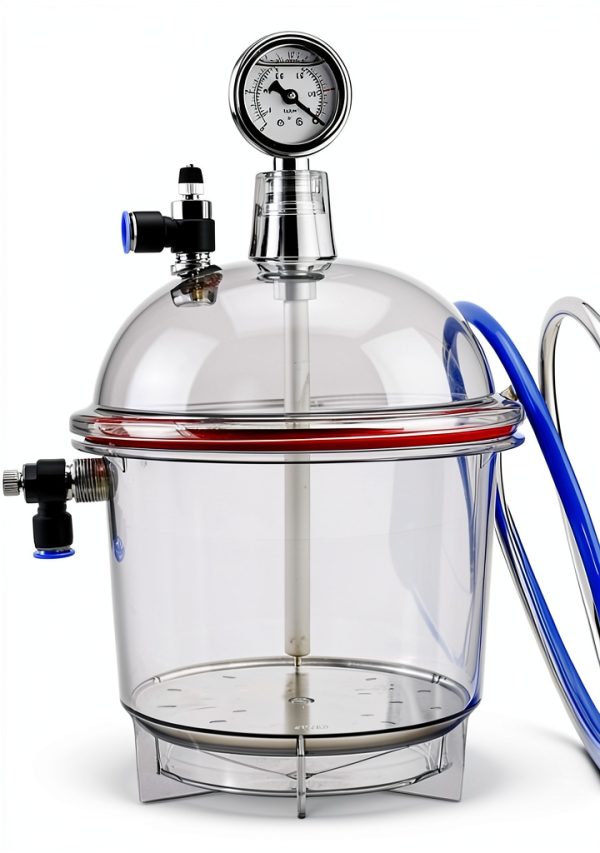 Lab Vacuum Desiccator MiBoce Polycarbonate 150mm Double Valve Jar-5