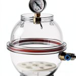 Round Vacuum Desiccator Azzota 6" 2L with Gauge and Polycarbonate Body-0