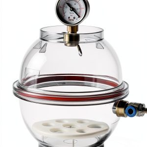 Round Vacuum Desiccator Azzota 6" 2L with Gauge and Polycarbonate Body-0